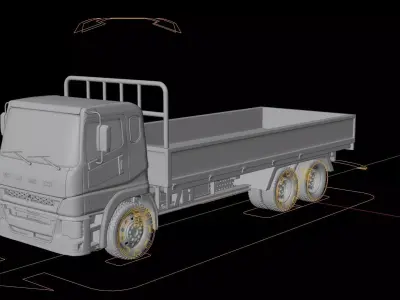 Mitsubishi Fuso Shogun Flatbed truck 3D model