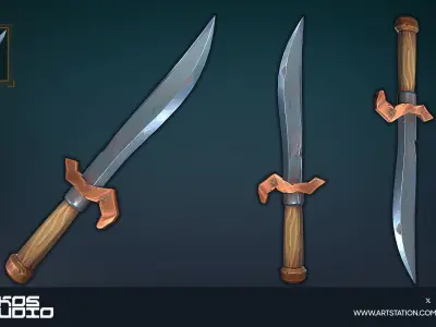 Stylized Daggers Low-poly 3D model
