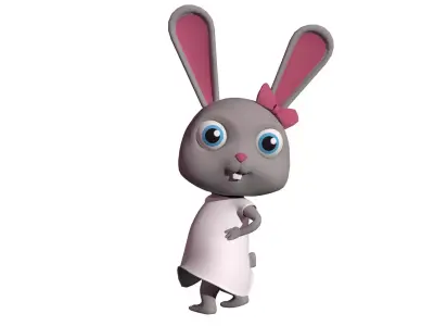 RABBIT GIRL Low-poly 3D model