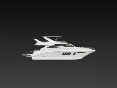 Modern Flybridge Luxury Yacht 3D Model Motor Cabin Cruiser 3D print model