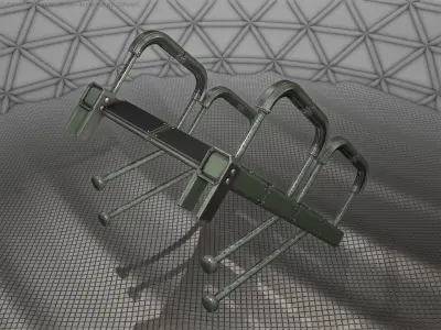 Sci-Fi Stairs - 25 - Green Version Low-poly 3D model