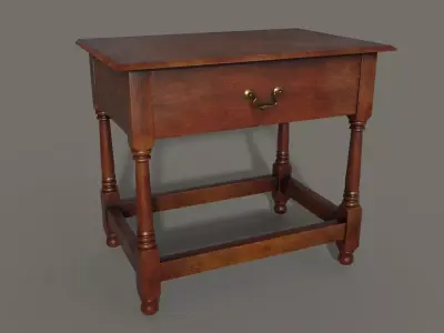 Antique 18th Century Wood Joined Side Table PBR Low-poly 3D model