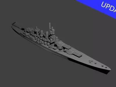 Italian Littorio Class Battleship 3D print model