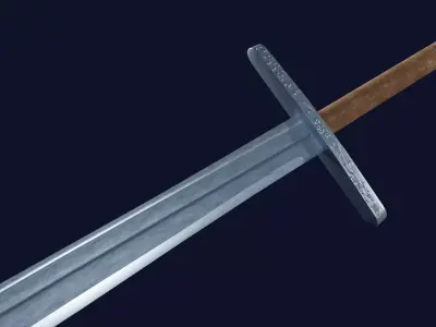 Grossmesser sword Low-poly 3D model