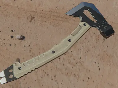 Tactical axe game-ready model Low-poly 3D model