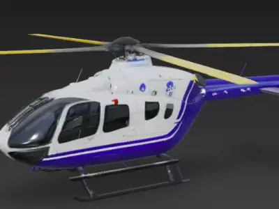 3d Commercial Helicopter Model 3D model