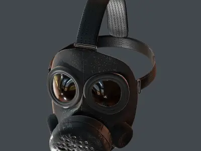 Gas mask helmet 3d model scifi Low-poly  Low-poly 3D model 10