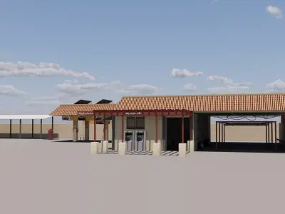 Mighty Car Service Car Wash Low-poly 3D model