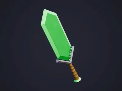 Stylized Emerald Sword Free low-poly 3D model
