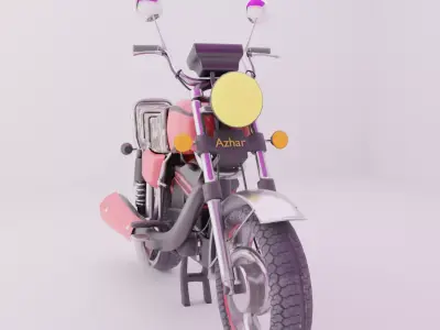 Honda CG 125 motorcycle Low-poly 3D model 3D model