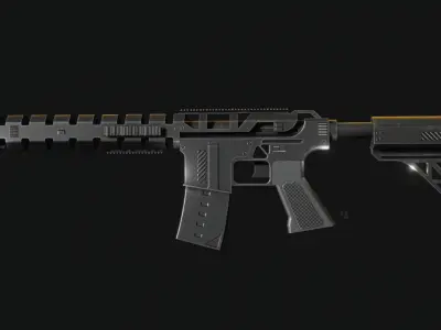 Rifle - 3D Model with Textures Game Ready  Low-poly 3D model