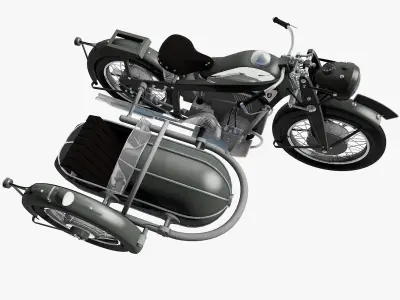 Zundapp K800 1933 Sidecar 3D model