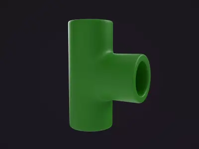 Tee Joint Connector 3D model