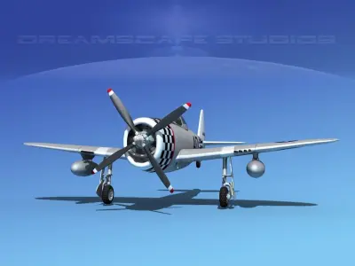 Republic P-47D Thunderbolt V04 3D model