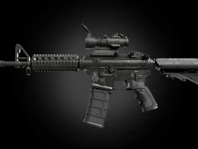 M4 assault rifle Low-poly 3D model get
