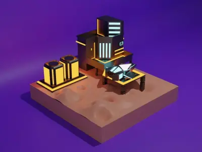 Lowpoly live on Mars Low-poly 3D model