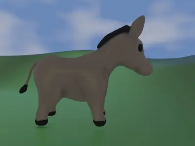 Plushy Toon Donkey Low-poly 3D model