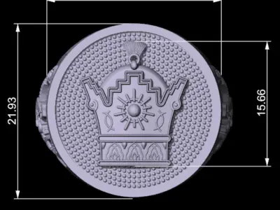  Farvahar and Crown Ring 3D print model purchase