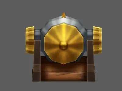 Fort01 cannon Low-poly 3D model