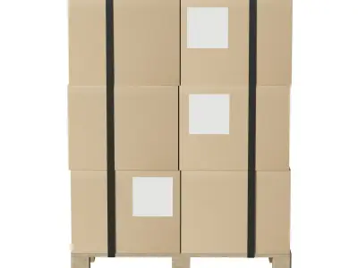 Cardboard Boxes On Pallet Low-poly 3D model