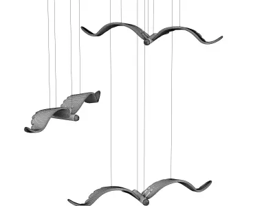Large Seagull Chandelier 3D model
