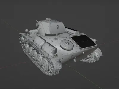 T70 Light tank Low-poly 3D model