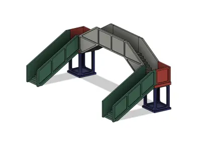 Model Railway Concrete Platform Footbridge 3D print model
