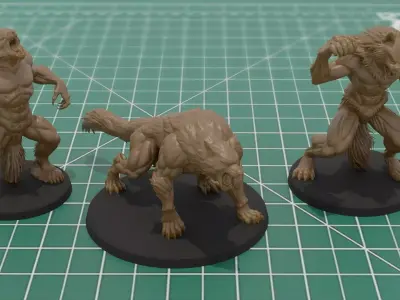 Werewolf RPG Miniature 3D Print STL 3MF Models 3D print model