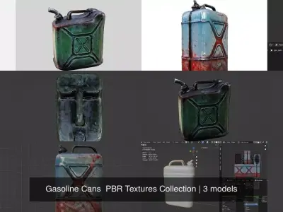 Gasoline Cans  PBR Textures Collection 3D Model Pack