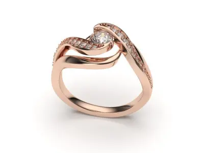 solitaire with ring sizes  8 part S18 3D print model