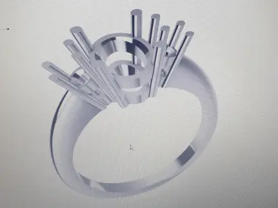 ring three stone 3D model