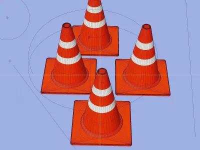 3d model of an orange cone to mark dangerous or prohibited areas 3D model