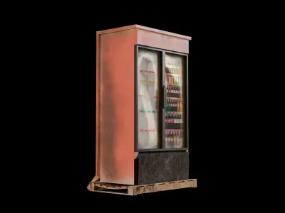 cold drink cabinet Low-poly 3D model