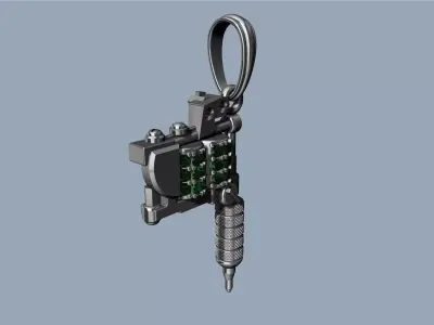 Tattoo Machine Pendant - Colgante Maquina de Tatuar 3D print model purchase