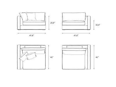 Sofa collection five modules six pieces 3D model