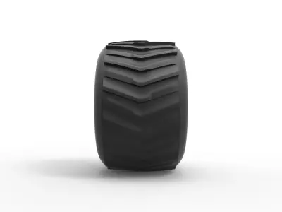 Pulling truck tire 2 Scale 1 to 25 3D print model
