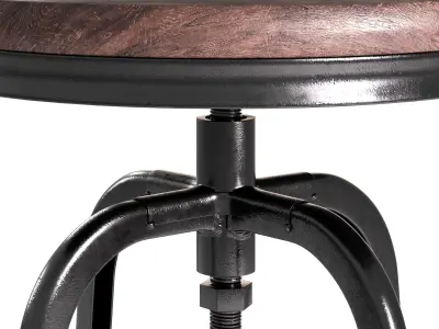 Leary Reclaimed Wood Swivel Counter Stool 3D model