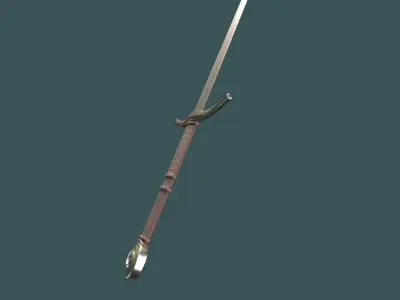 Albion Agincourt Medieval Sword PBR game ready Low-poly 3D model