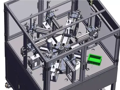 Automated water washing label machine 3D model