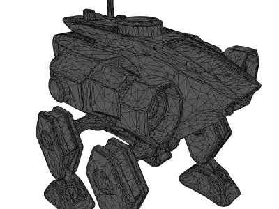 Futuristic Quadruped Combat Mech 3D model