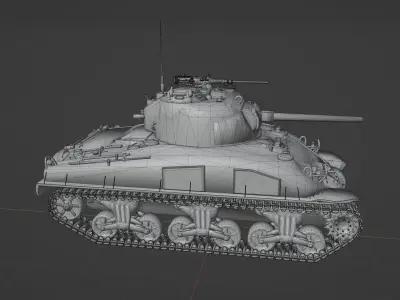 M4 A1 LATE SHERMAN Low-poly 3D model