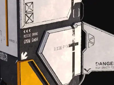 Rescue drone Low-poly 3D model