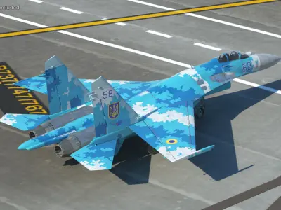  Ukrainian Sukhoi Su-27 Flanker Fighter Aircraft 
