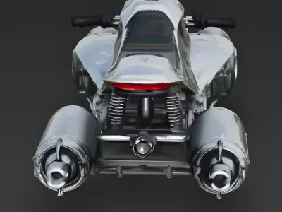 Realistic Prototype Hoverbike 3D Model Low-poly 3D model