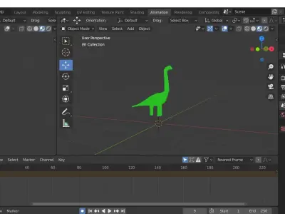 Brachiasaurs computer screen showing animation Free low-poly 3D model