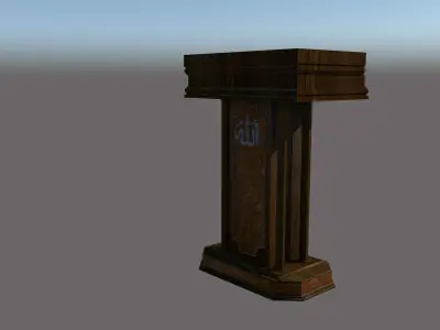Podium wooden column 3D model