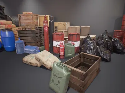 Industry Props Pack Low-poly 3D model