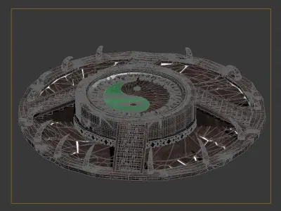 Tai Chi altar respawn Dragons   platform shrine stairs 3D model