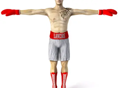 Male Boxer Low-poly 3D model