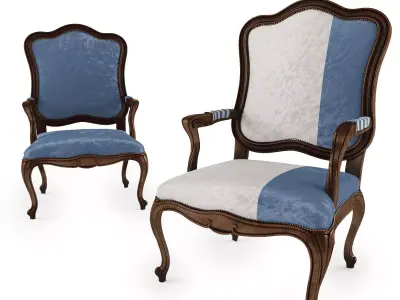  Antique Classic Bergere Armchair 3D model